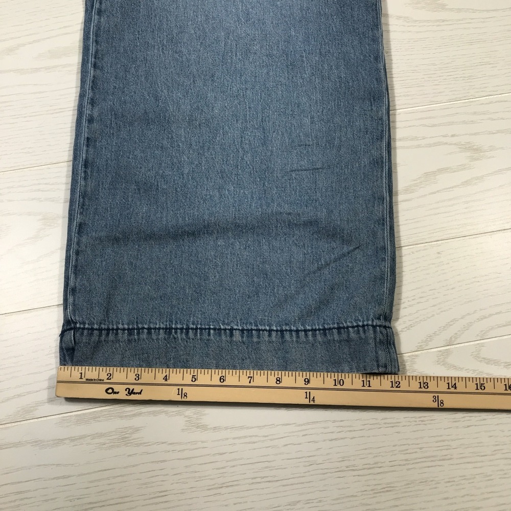 rag & bone Aurora Pleated Jeans Women 31 Blue Wide Leg Lightweight Cotton Boho - Picture 5 of 15